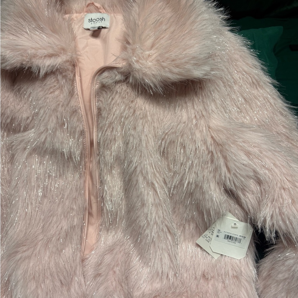 Altar'd State Blush Faux Fur Jacket